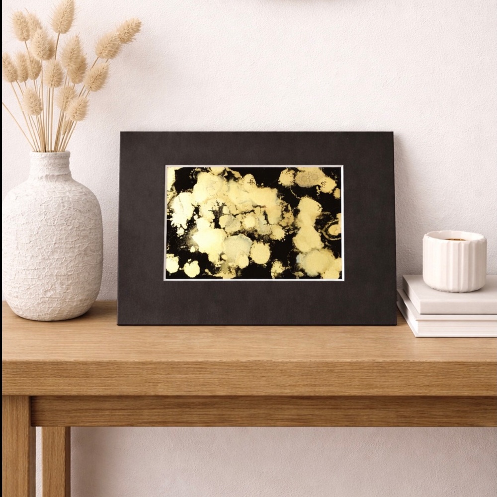 Hand crafted original one of a kind black and gold abstract painting